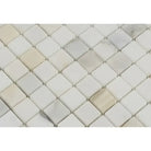White and beige diamond mosaic tile from Calacatta Gold Select Marble Tile collection