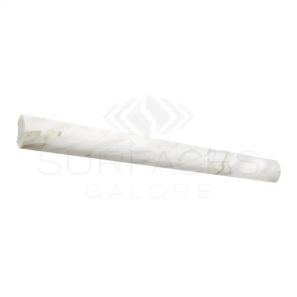 White marble rolling pin from Calacatta Gold Select 1X12 quarter-round trim molding