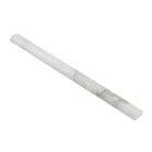 White marble pencil tile from Calacatta Gold Select quarter-round trim molding