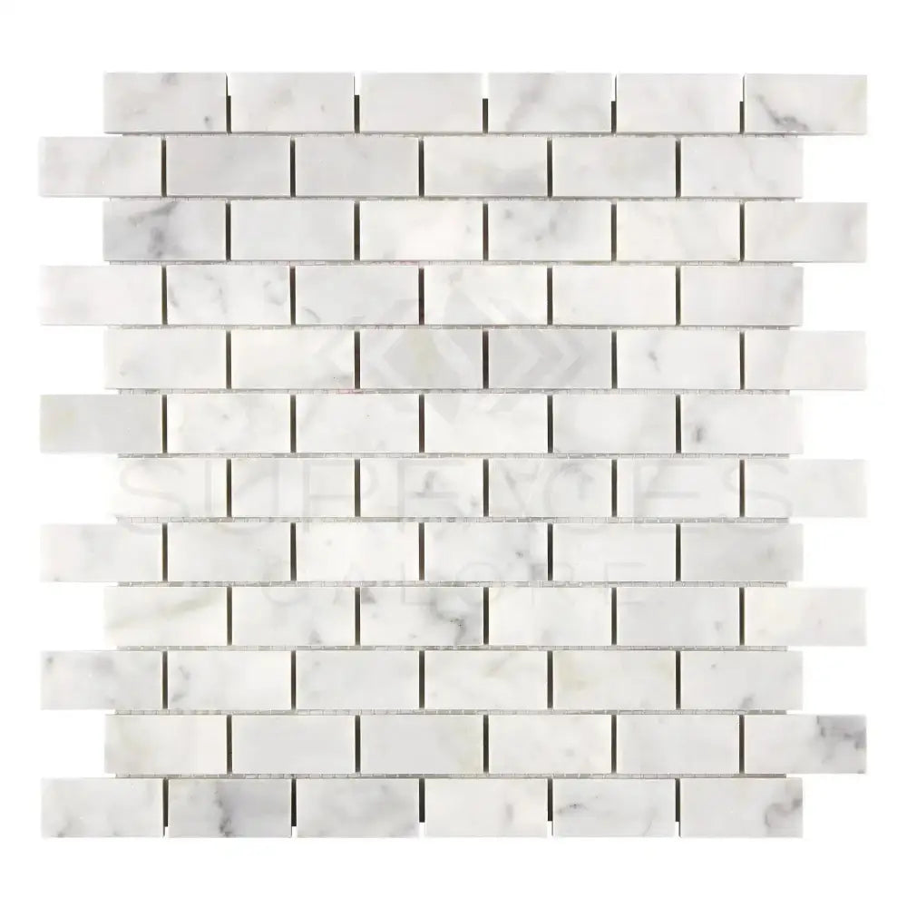 White marble brick mosaic tile for luxurious Calacatta Gold Select 1X2 Brix Tile