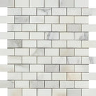White marble brick mosaic tile from Calacatta Gold Select for elegant backsplash or flooring