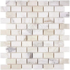 White marble brick mosaic tile from Calacatta Gold Select with polished or honed finish