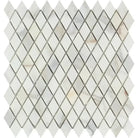 Diamond-patterned Calacatta Gold Select marble mosaic tile polished or honed finish