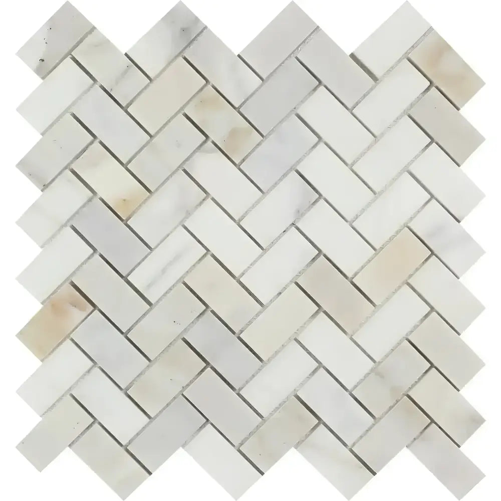 Calacatta Oro (Gold) Select 1X2 Herringbone Mosaic Marble Tile-American Stone