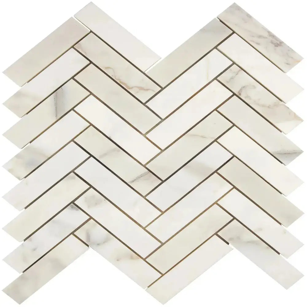 Calacatta Gold Select Herringbone Marble Tile with polished or honed finish