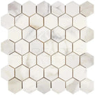 Calacatta Gold Select 2-inch Hexagon Marble Tile Mosaic for elegant flooring or walls