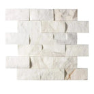 White marble brick wall tile from Calacatta Gold Select Gold Mosaic Marble Tile collection