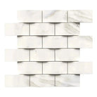 White marble brick tile pattern from Calacatta Gold Select mosaic marble tile collection