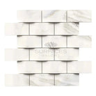 White marble brick mosaic tile from Calacatta Gold Select for elegant flooring or backsplash