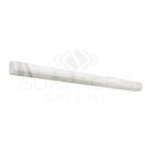 White marble pencil tile from Calacatta Gold Select Gold 3/4X12 Bullnose Liner