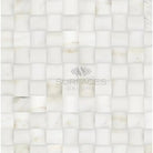 White mosaic tile pattern from Calacatta Gold Select 3-D Small-Bread Marble Tile