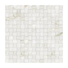 White mosaic tile pattern from Calacatta Gold Select Gold 3-D Small-Bread Marble Tile
