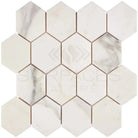 Hexagonal Calacatta Gold Marble Tile Mosaic polished or honed for elegant flooring