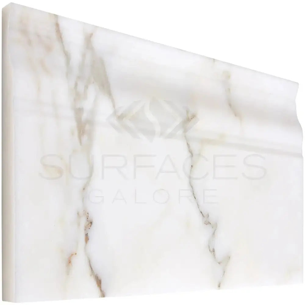 White marble Calacatta Gold Select Baseboard Trim Molding polished or honed