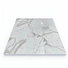 White marble tile flooring for Calacatta Gold Select Gold baseboard trim molding