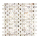 Calacatta Gold Select marble mini-brick mosaic tile with polished or honed finish
