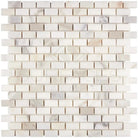 White marble brick mosaic tile from Calacatta Gold Select with polished or honed finish
