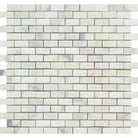 White marble brick mosaic tile from Calacatta Gold Select in polished or honed finish