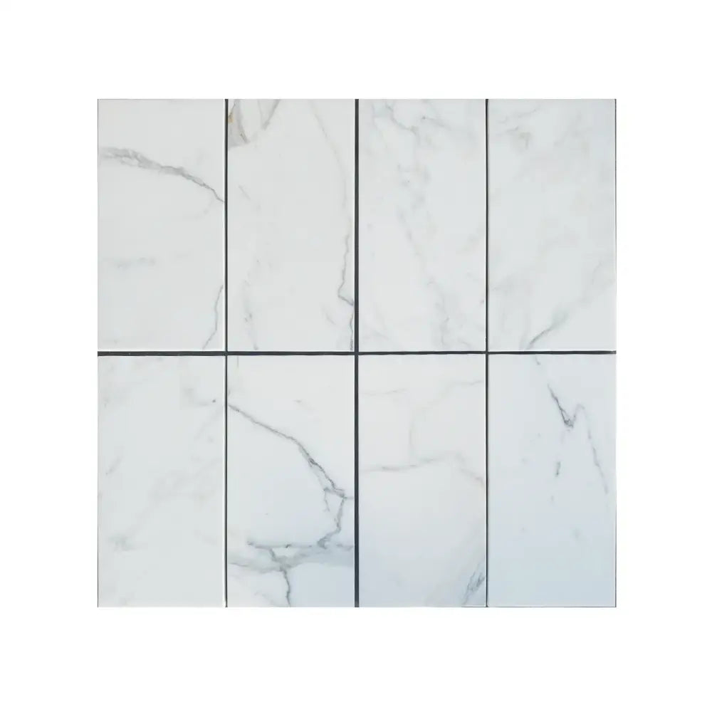Rectangular white Calacatta Gold Select mosaic marble tiles polished or honed