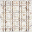 Square mosaic tile sheet of Calacatta Gold Select marble for polished or honed surfaces
