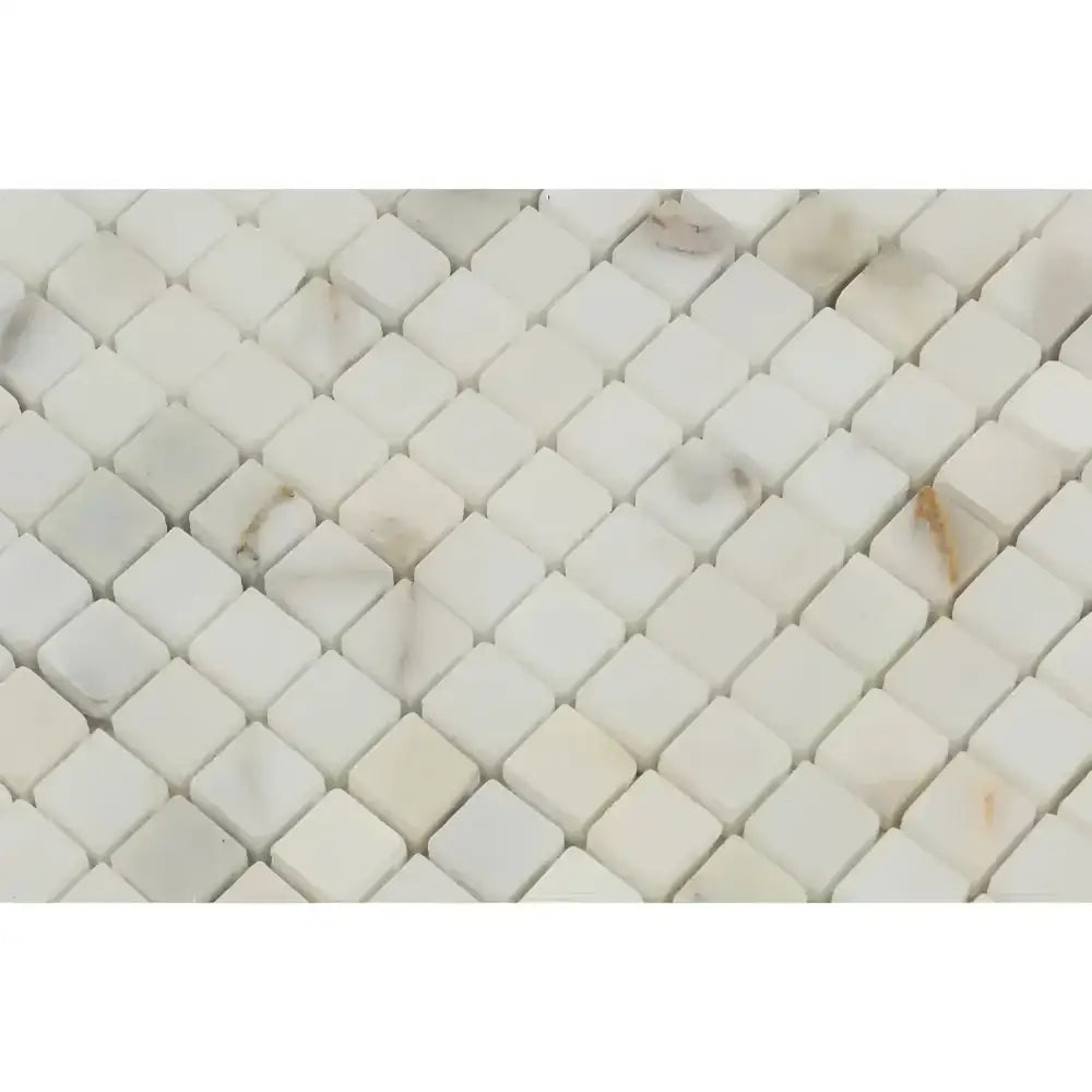 White Marble Mosaic Tile Calacatta Gold Select 5/8x5/8 polished or honed