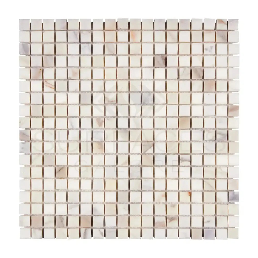 Square mosaic tile sheet of Calacatta Gold Select Marble, polished or honed finish