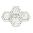 Hexagonal Calacatta Gold Select Marble Mosaic Tile polished or honed for elegant flooring