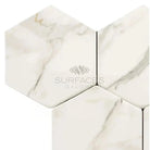 Hexagonal Calacatta Gold Marble Tile Mosaic for elegant flooring and wall decor