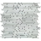 White marble mosaic tile from Calacatta Gold Select with Gold Bamboo Sticks pattern