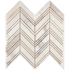 Chevron patterned Calacatta Gold Select Gold Mosaic Marble Tile polished or honed