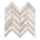 Chevron patterned Calacatta Gold Select Gold marble tile for luxurious flooring or backsplash
