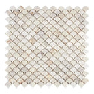 Mother of pearl fan mosaic tile from Calacatta Gold Select Gold Fan Mosaic Marble Tile collection