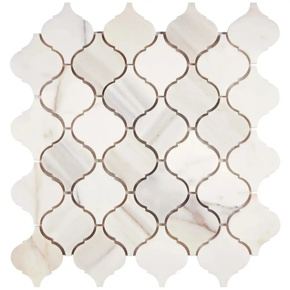Arabesque Calacatta Gold Select Marble Mosaic Tile polished or honed design