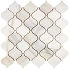 White marble arabesque mosaic tile from Calacatta Gold Select with polished or honed finish