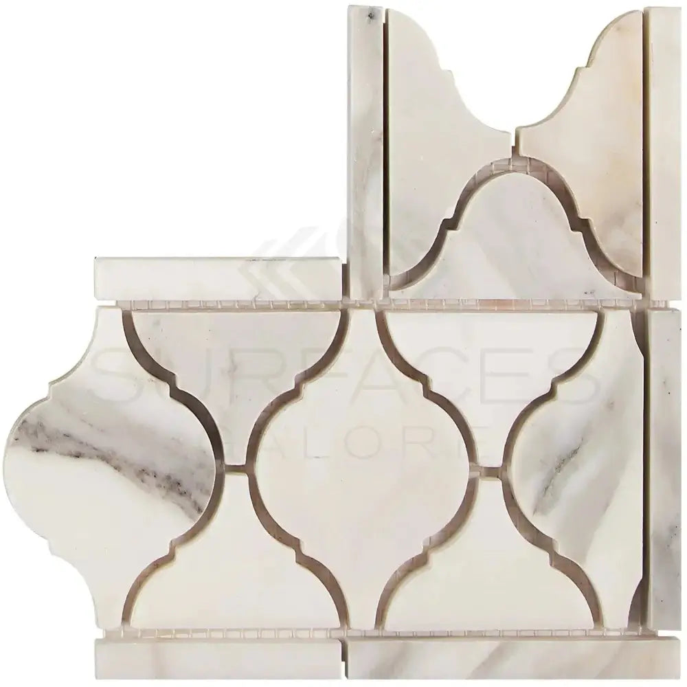 Arabesque marble tile from Calacatta Gold Select Gold Lantern luxury border collection