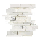 White marble mosaic tile from Calacatta Gold Select Gold Manhattan collection