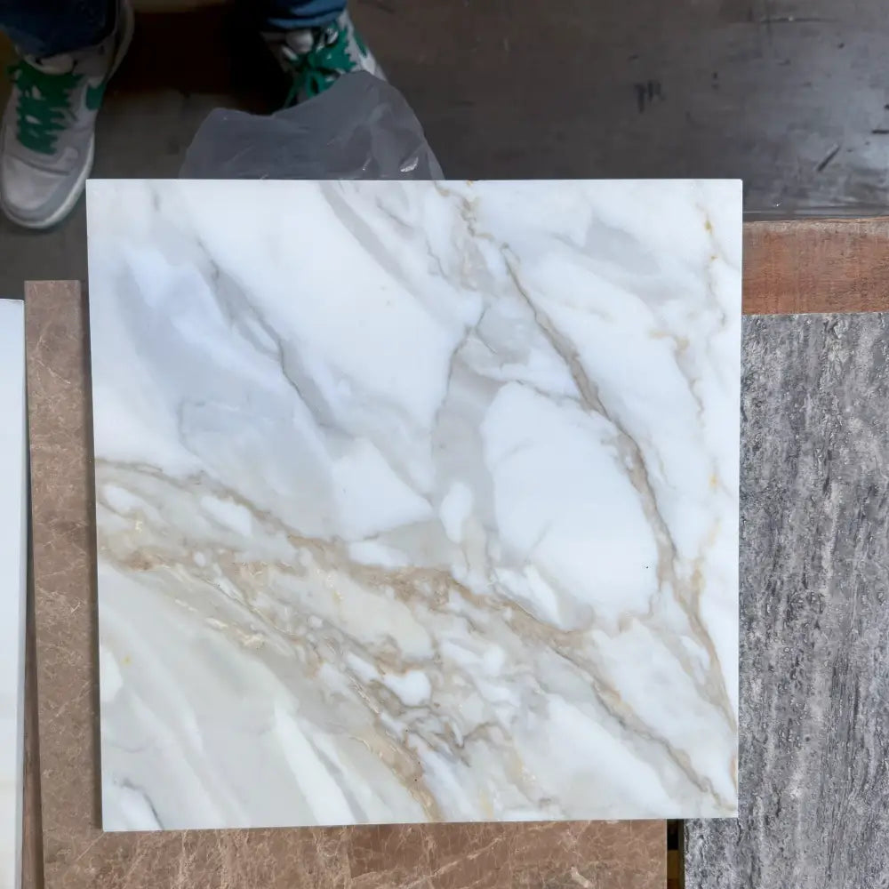 Square Calacatta Gold marble-patterned tile 12x12 polished or honed