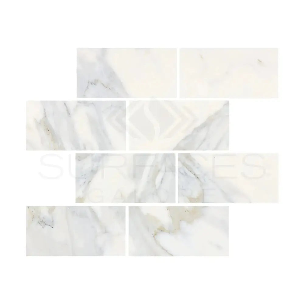 Calacatta Gold Select Gold Marble 12x24 rectangular tiles with marble pattern finish