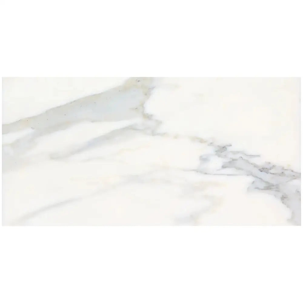 White Calacatta Gold marble tile with gray veining for luxurious flooring or countertops