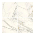 Four Calacatta Gold Select marble-patterned tiles in 24x24 polished or honed finish