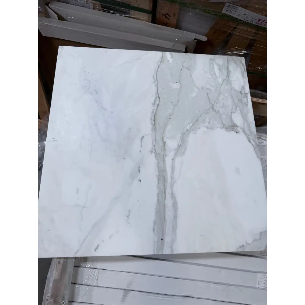Square Calacatta Gold marble-patterned tile for luxury flooring or wall decor