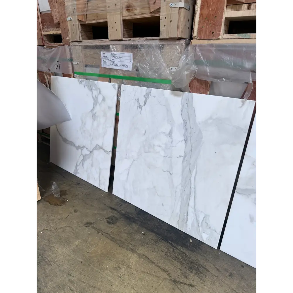 Calacatta Gold Select Gold Marble 24X24 Polished or Honed white marble-patterned tiles
