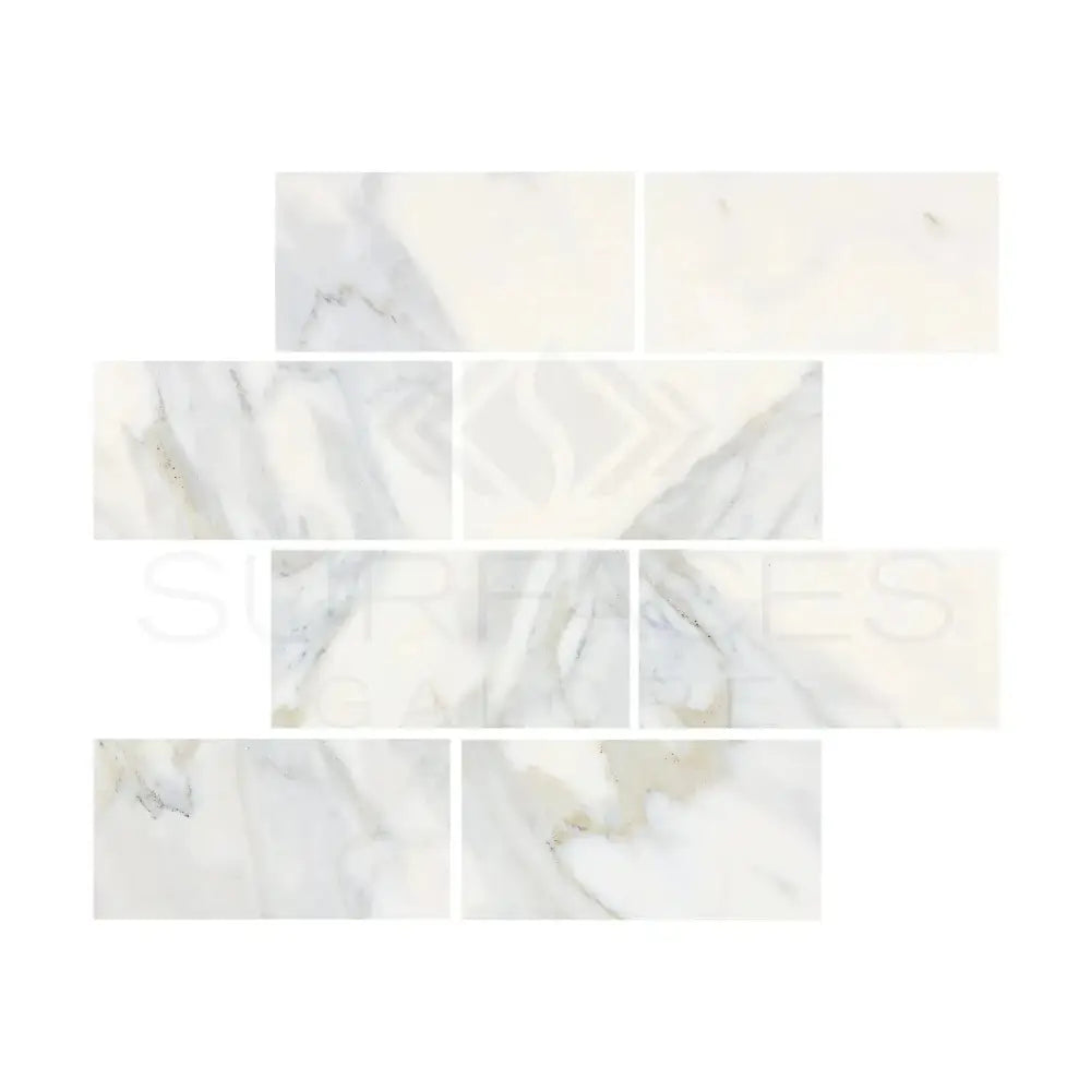 Marble-patterned rectangular tiles for Calacatta Gold Select Gold Marble 3X6 wall or floor use