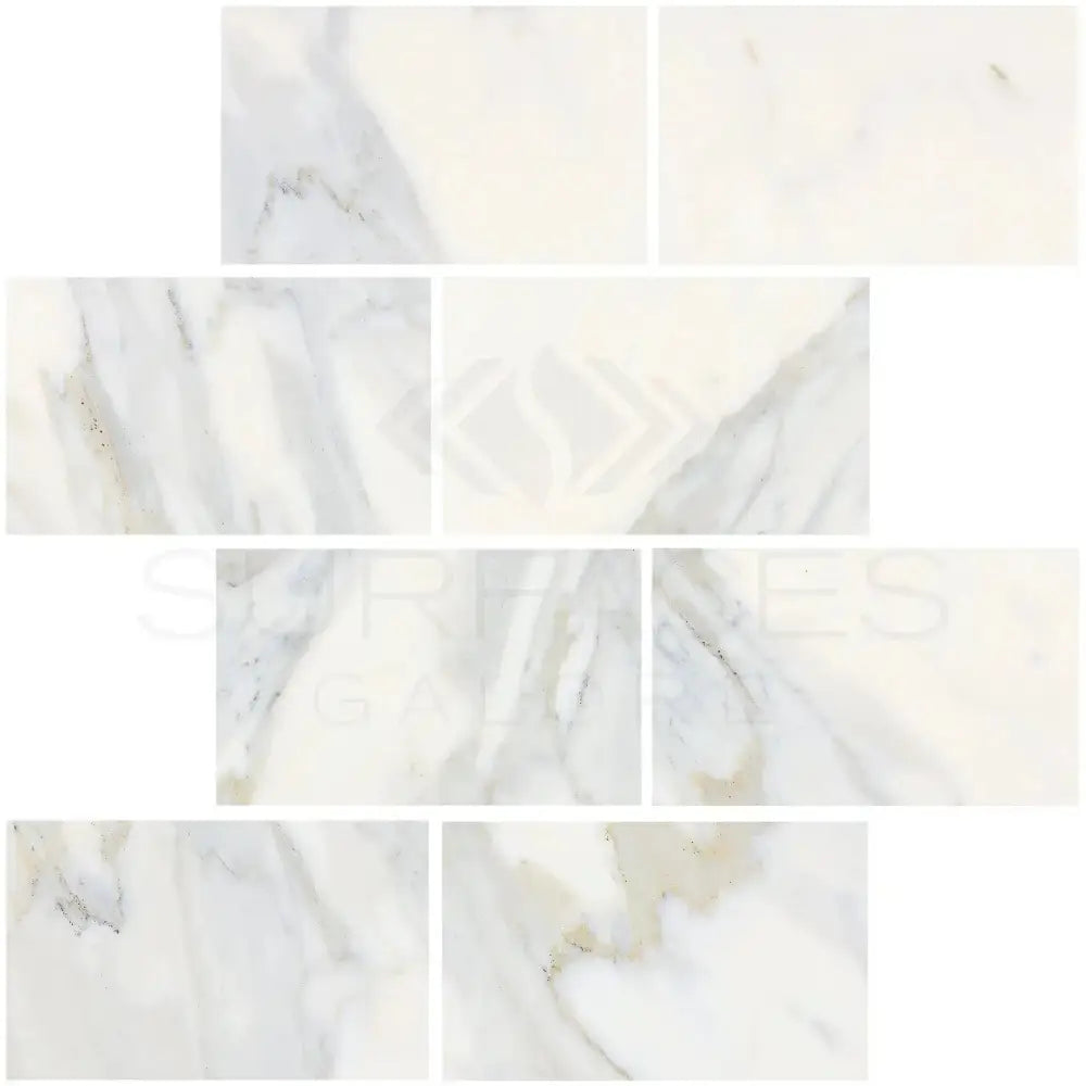 Rectangular Calacatta Gold Select Marble tiles in 3x6 polished or honed finish