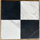Four square Calacatta Gold Select marble tiles with polished or honed finish
