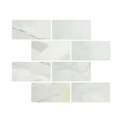 White marble-patterned tiles from Calacatta Gold Select Gold Marble 6X12 collection