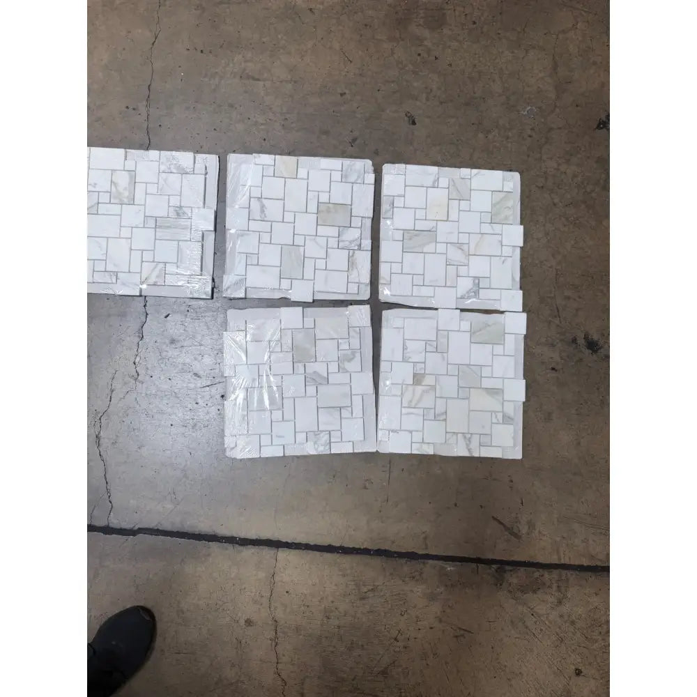 Calacatta Oro (Gold) Select Mini-Versailles Pattern Mosaic Marble Tile-American Stone