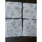Four mosaic tile sheets for Calacatta Gold Select Mini-Versailles Pattern Marble Tiles