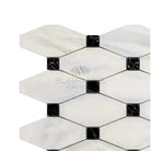 White and black marble mosaic tile for luxurious Calacatta Gold Select Octave design