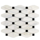 White and black marble mosaic tile from Calacatta Gold Select Gold Octave series